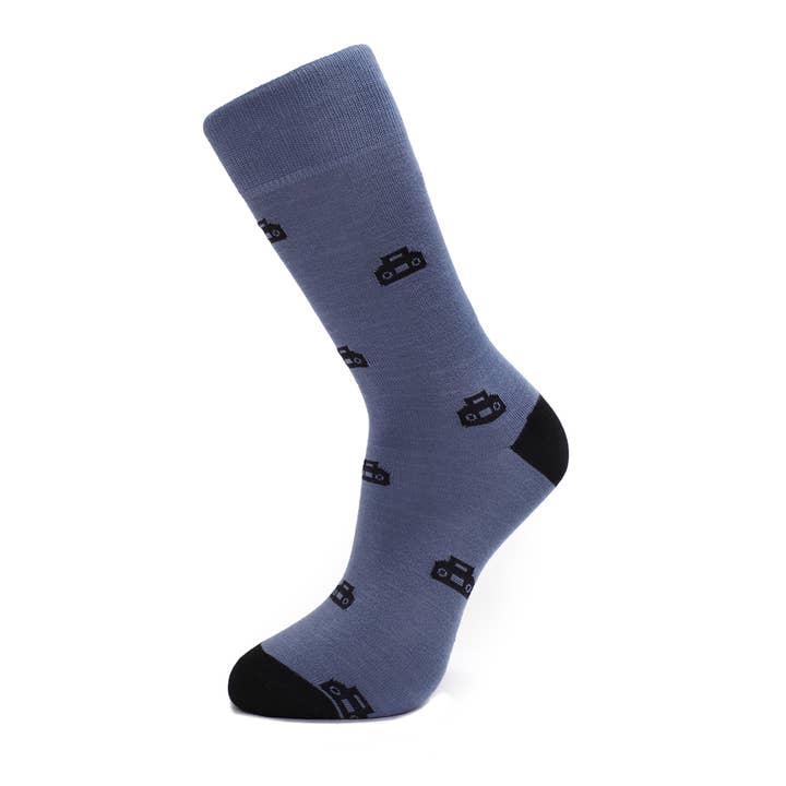 Blue boombox Bamboo socks for wholesale by Slopes&Town