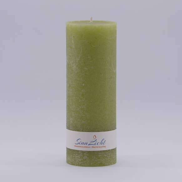 Rustikt grönt pelarljus | Ø 6.5 cm, höjd 19 cm för wholesale av SinnLicht