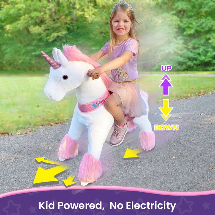 PonyCycle - Wholesale Bike/Scooter - Kids - PonyCycle Ride-On Unicorn | Plush Animal Riding Toy For Kids3