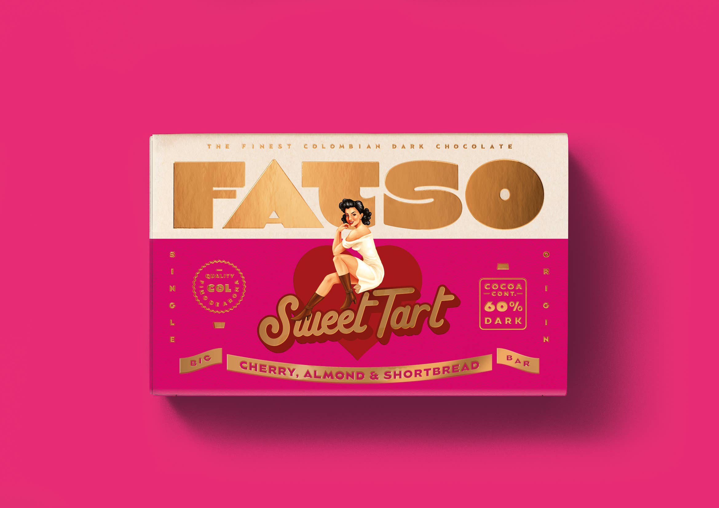 Fatso - Wholesale Chocolate Bar - SWEET TART 150g - 60% Dark chocolate chunky bar1