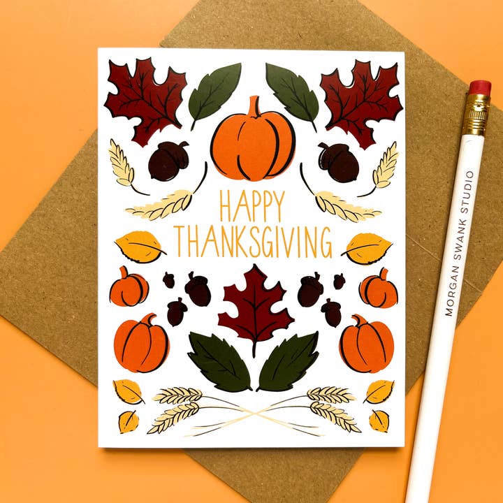 Morgan Swank Studio – wholesale Thanksgiving-kort – Thanksgiving Folkmönster | Thanksgivingkort