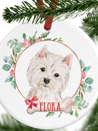 Westie Personalised Christmas Ornament for wholesale by WagATudeTags