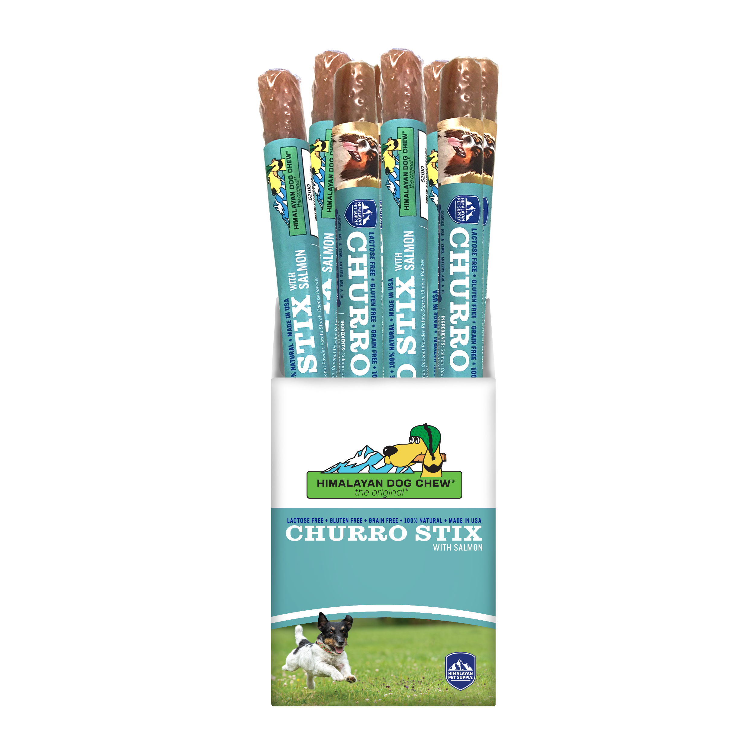 Himalayan Pet Supply - Wholesale Pet Treats - Dog - Himalayan Dog Chew Churro 10" Salmon1