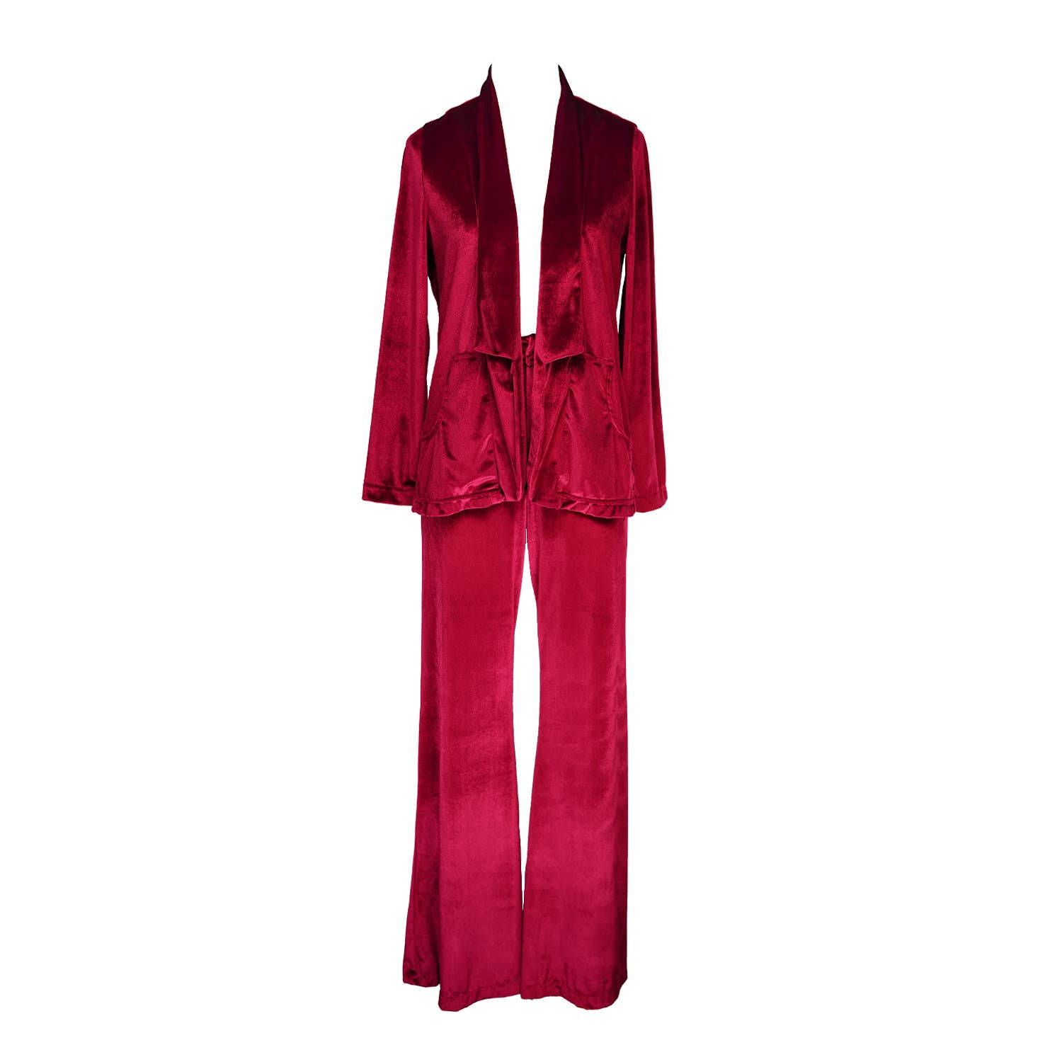 Jennafer Grace - Vendita all'ingrosso Pantalone - Donna - Zampa di velluto color sangue di bue5