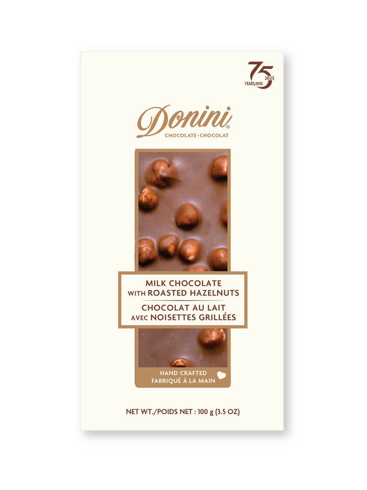 Donini Milk Chocolate with Roasted Hazelnuts for wholesale by Saxon/Donini Chocolates