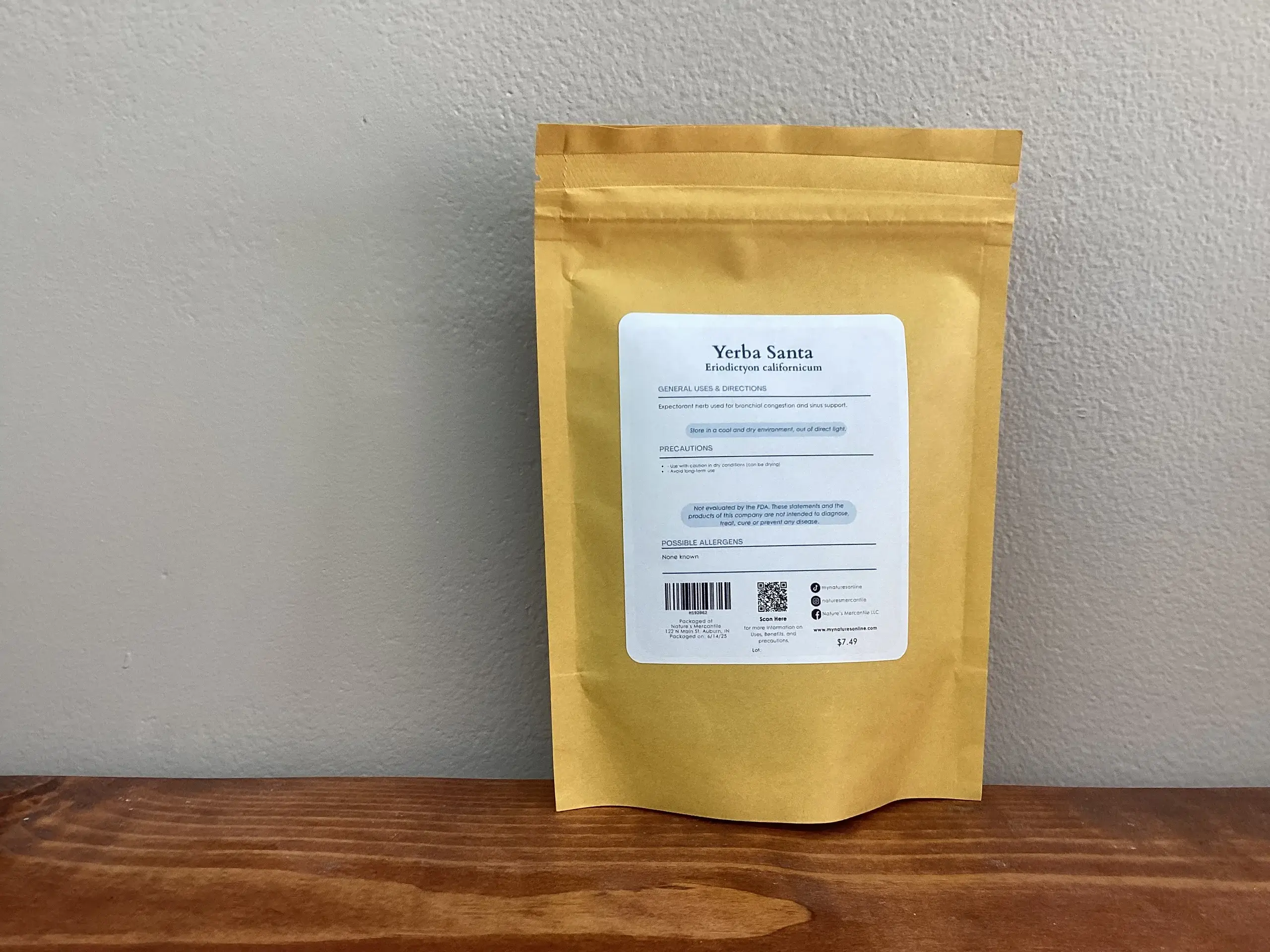 Nature's Mercantile - Wholesale Herbs - Yerba Santa2