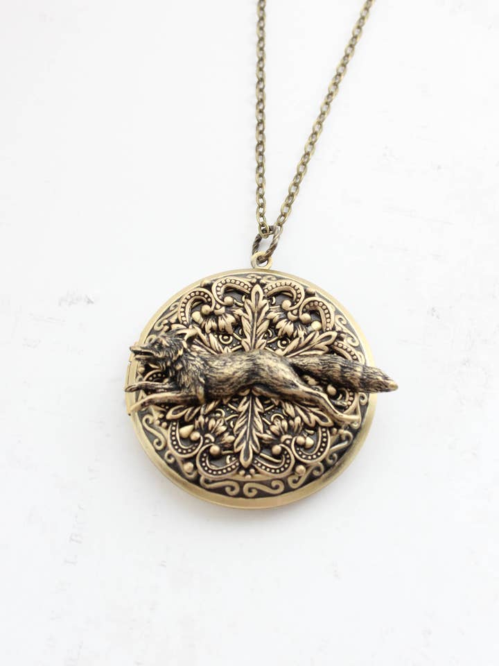 Big Fox Locket (3 styles) for wholesale by A Pocket of Posies