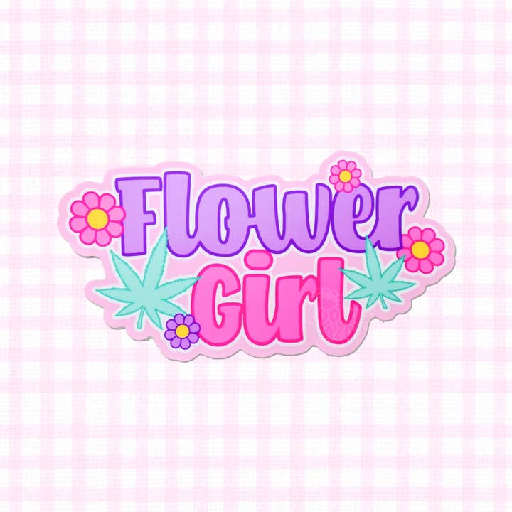 Matte Flower Girl 420 Kawaii Vinyl Sticker for wholesale by LooLooKazoo