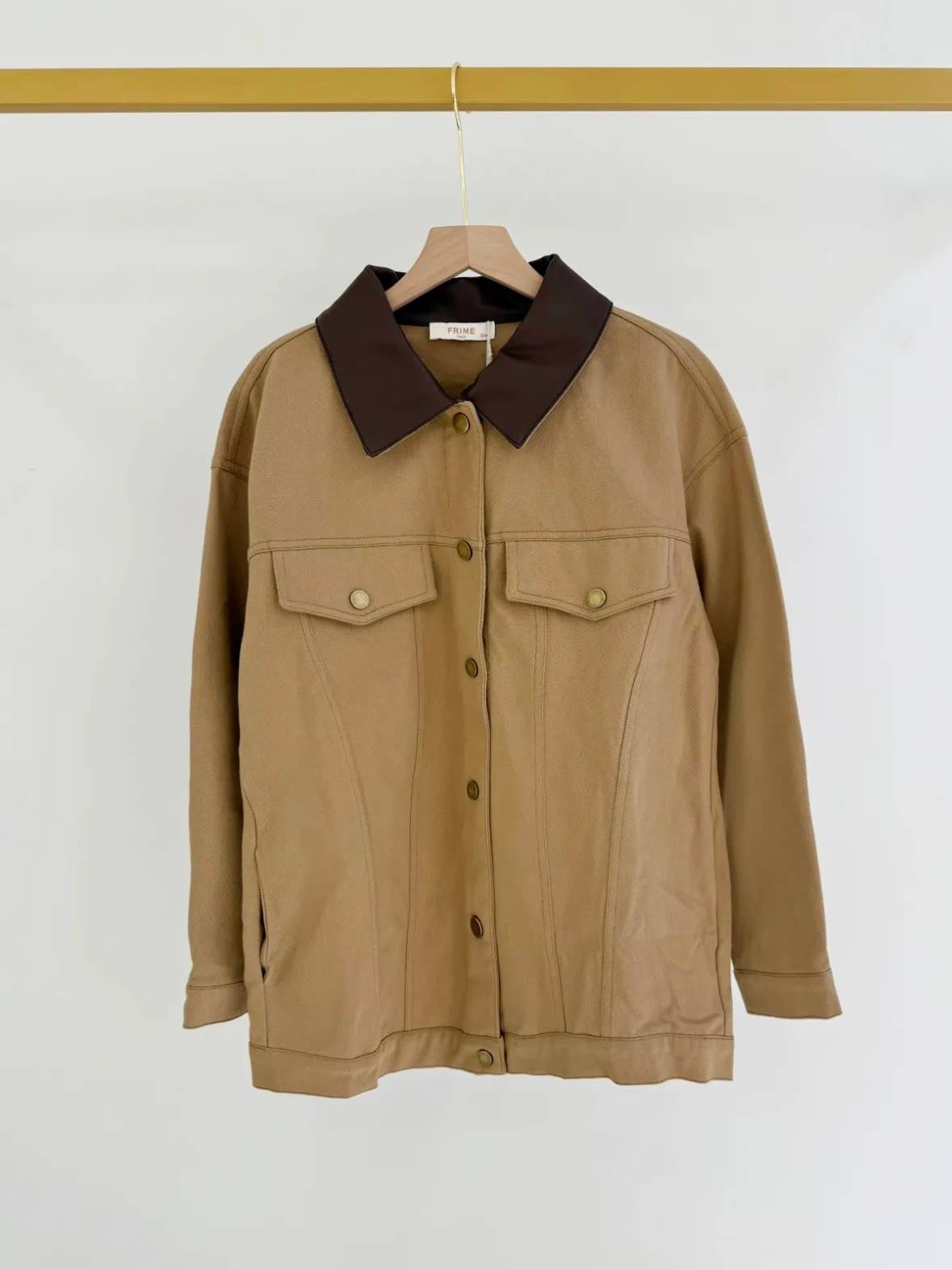 Frime - Wholesale Denim Jacket - Women's - Denim jacket with leather collar - 56748