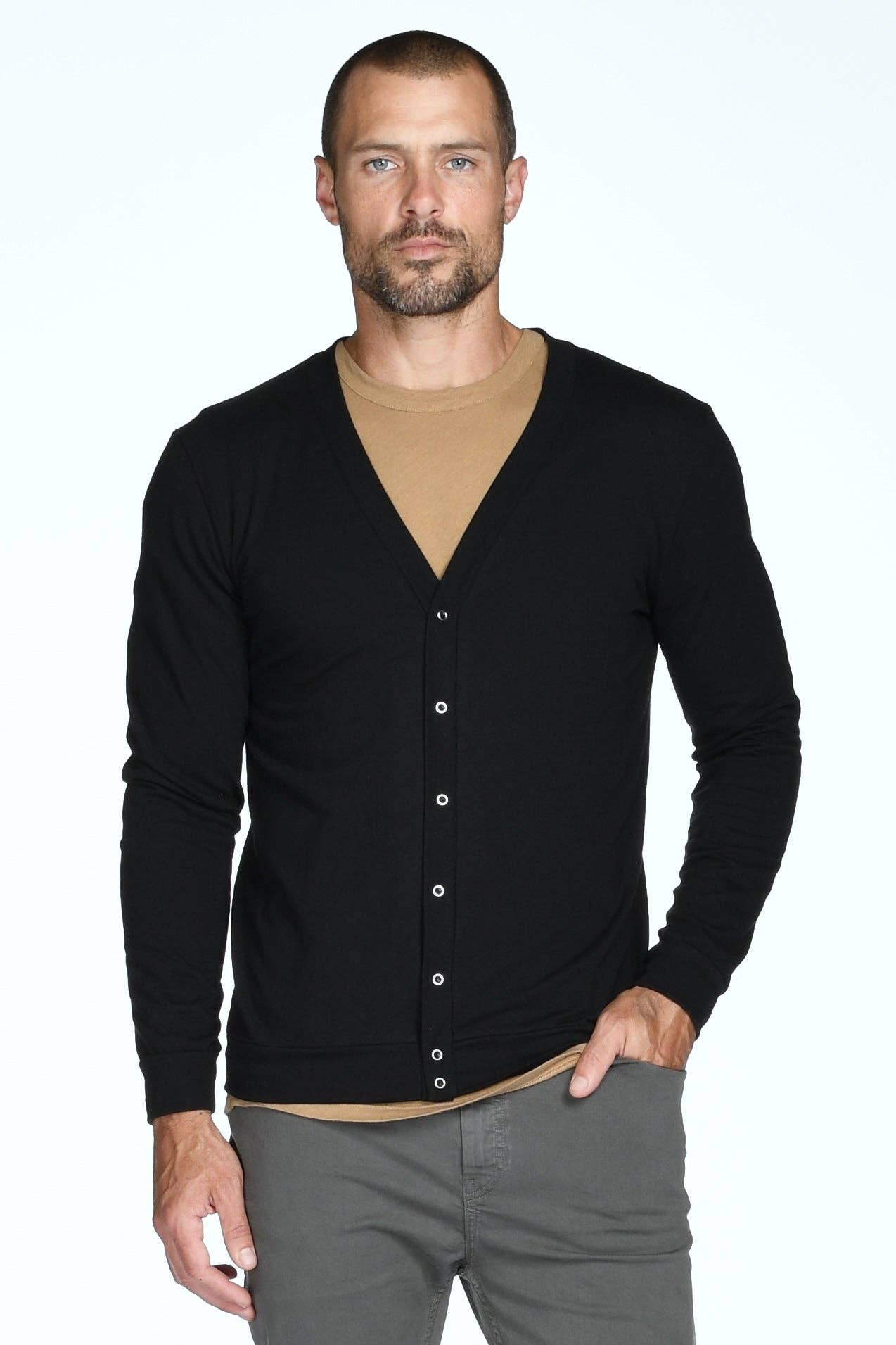 Mika Jaymes - Wholesale Cardigan - Men's - Men's Tri-Blend Cardigan Sweater23