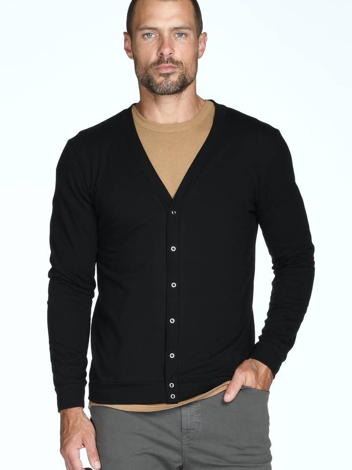 Mika Jaymes - Wholesale Cardigan - Men's - Men's Tri-Blend Cardigan Sweater23