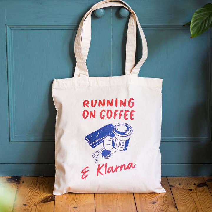 Of Life & Lemons - Wholesale Tote Bag - Women's - 'Running On Coffee & Klarna' Funny Tote Bag1