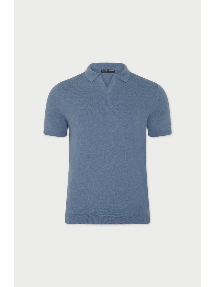 Paul James Knitwear – Großhandel Poloshirt – Herren – Herren Poloshirt aus ultrafeiner Baumwolle ohne Knöpfe30