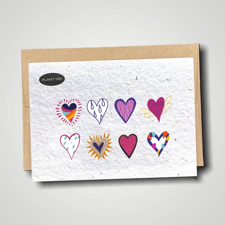 Carte de Saint-Valentin à planter Huit Cœurs pour la vente par Plantable Greetings