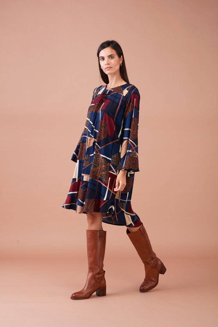 GUIMANOS - Wholesale Dress - Women's - Printed Fluid Cropped Dress1