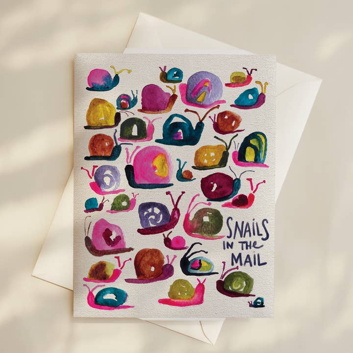 Carte mail escargot pour la vente par Courtney Kendall Art