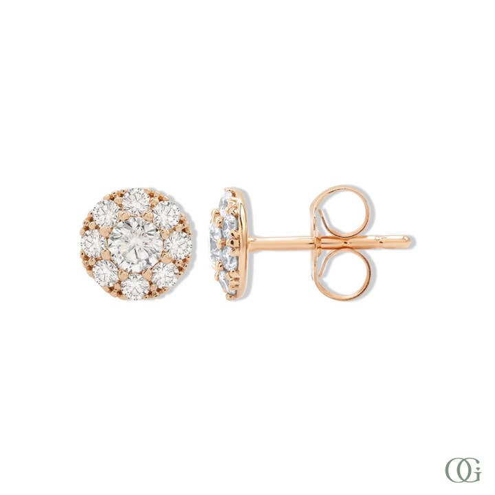 Orchid Gems Fine Jewelry - Wholesale Stud/post earrings - Sparkling Round Lab Grown Diamond Earrings2