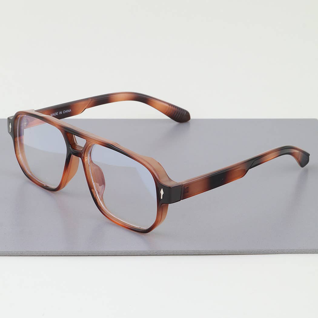 MIX  Ribbed Aviator Blue Light Blocker Optical Glasses for wholesale on Faire1