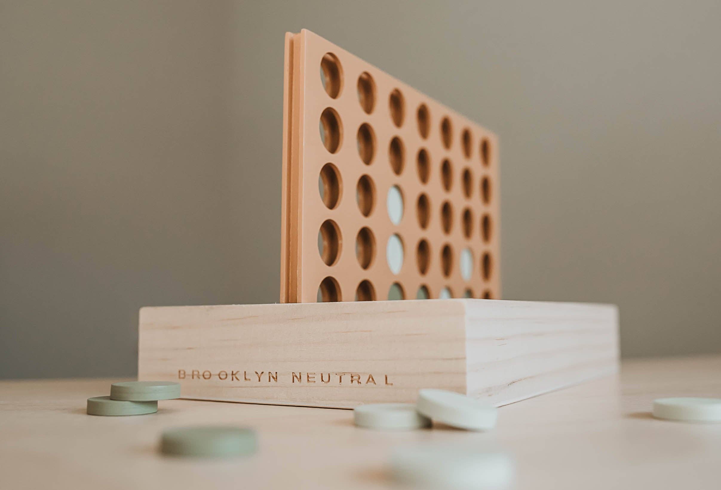 Brooklyn Neutral - Wholesale Board Game - Wooden Four in a Row6