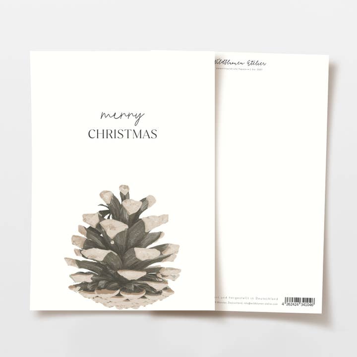 Wildblumen Atelier – Großhandel Weihnachtskarte – Weihnachtskarten Sortiment 5 Motive, merry Christmas, FSC6