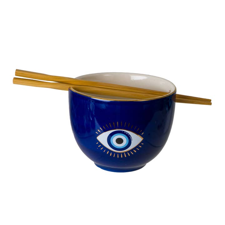 Pacific Trading - Wholesale Bowl - Evil Eye Ramen Bowl w/Chopsticks