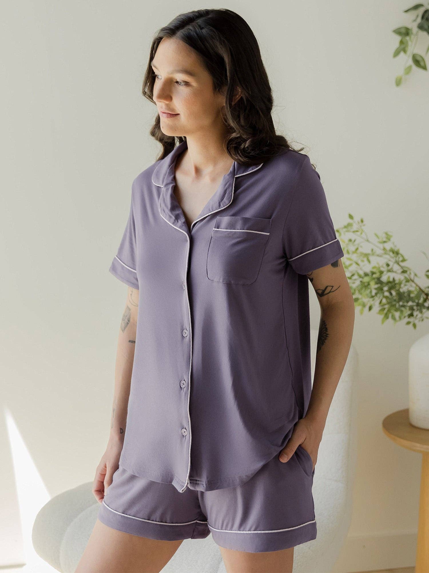 Kindred Bravely - Wholesale Sleepwear Set - Women's - Clea Bamboo Maternity & Postpartum Short Sleeve Pajama Set14