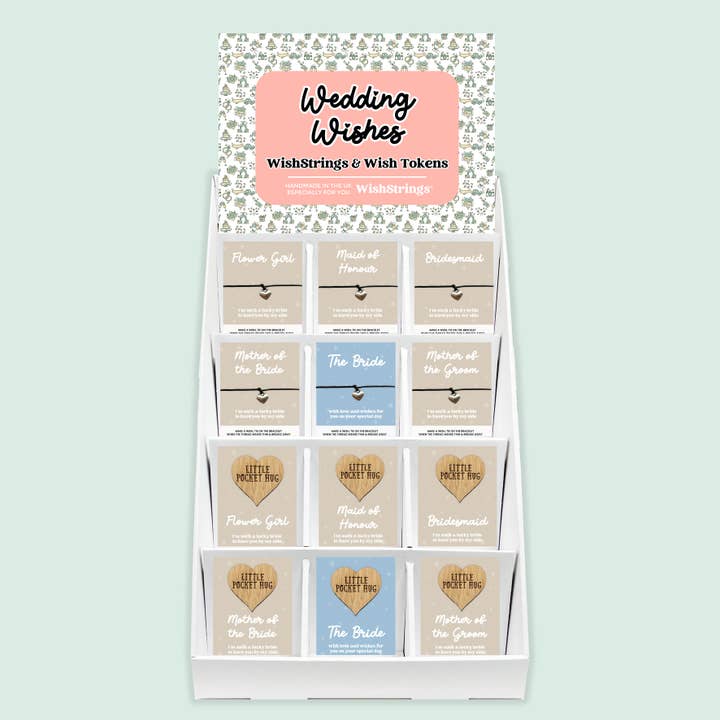 WishStrings – wholesale Retailer display – Jewellery – Wedding Wishes, WishStrings & Pocket Hugs - Pre-filled Counter Display Stand