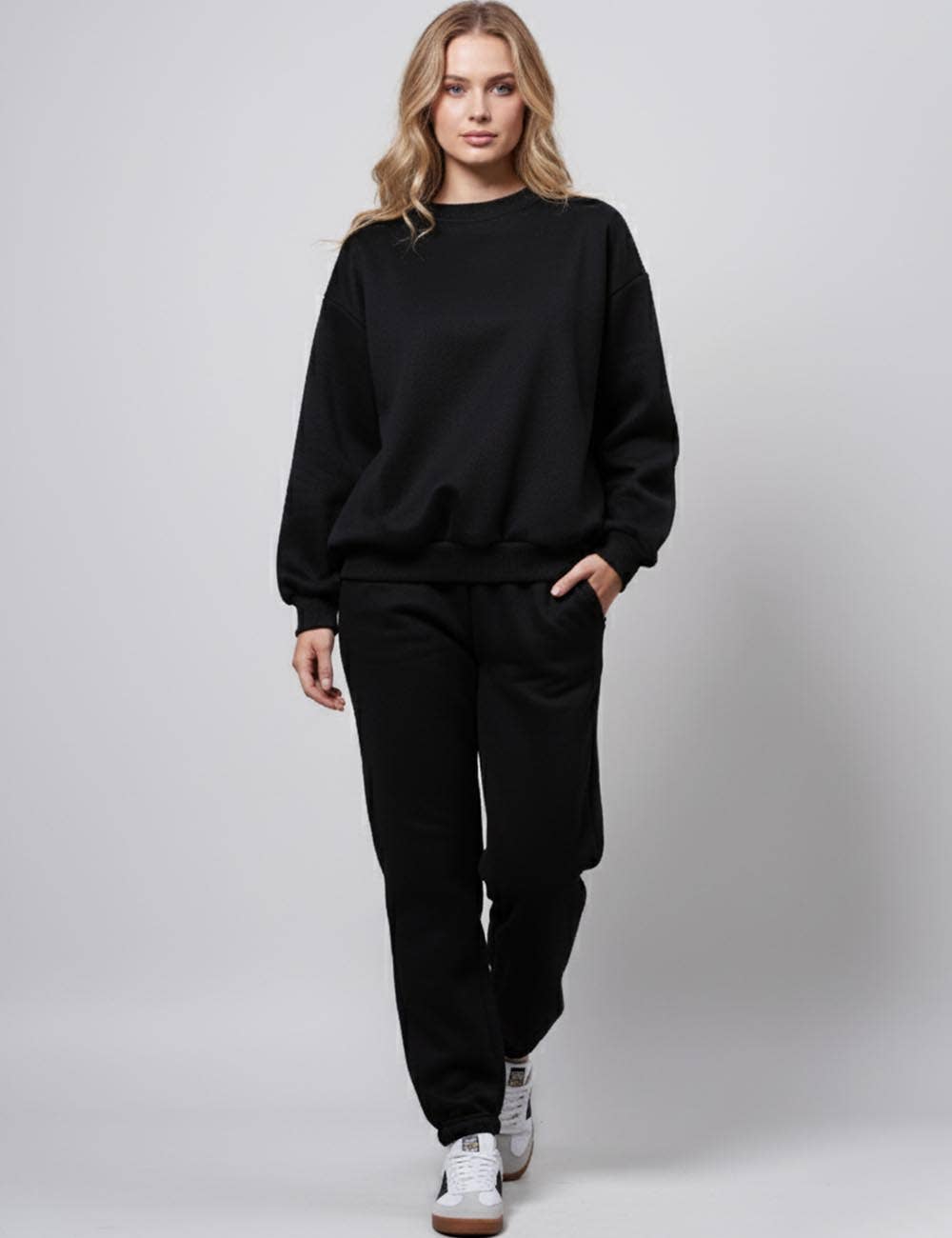 Sweetkama - Wholesale Lounge Set - Women's - Ladies Solid Color Sweatshirt and Pants Sets 211021A19