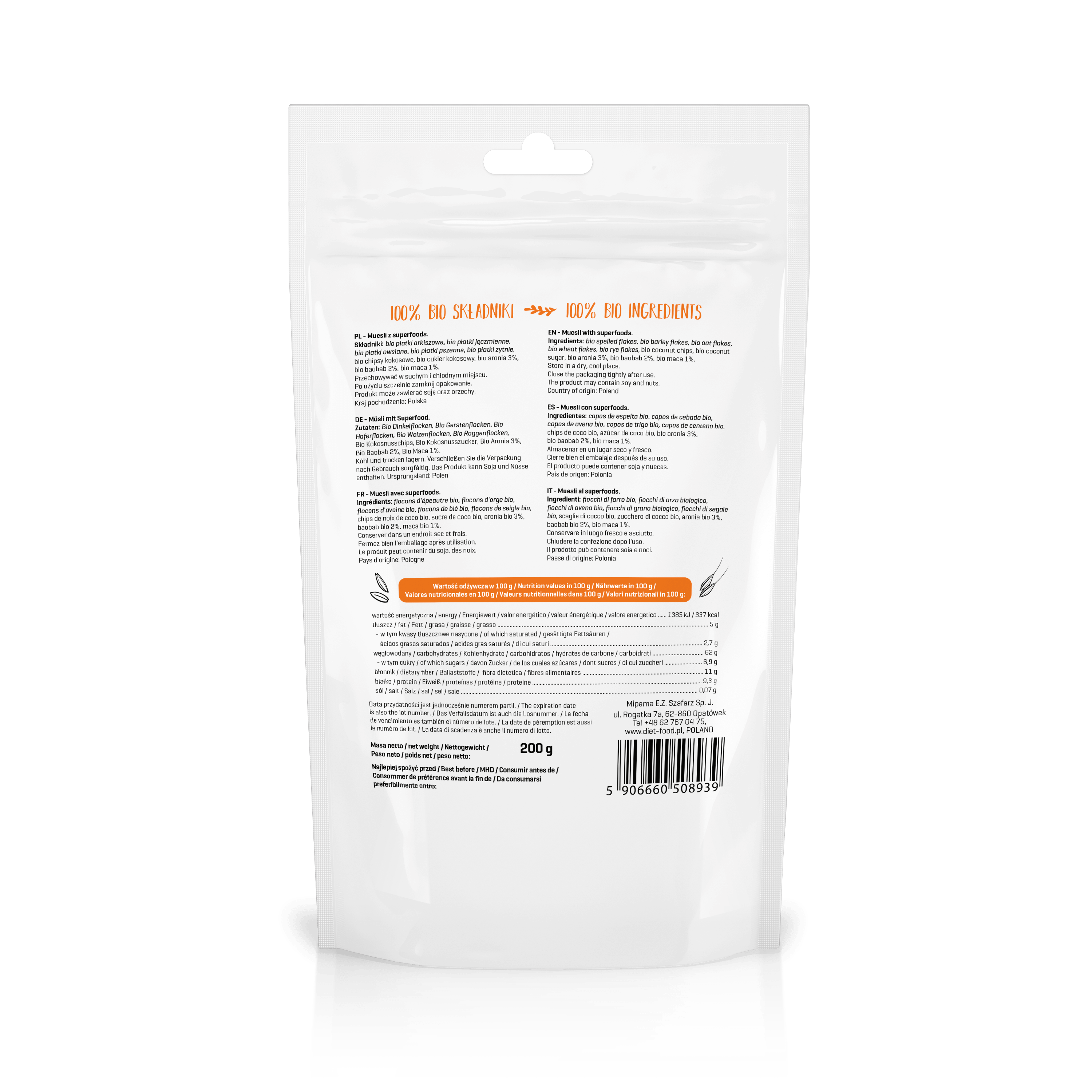 Diet Food - Wholesale Granola - Bio Muesli with Superfood 200 g2