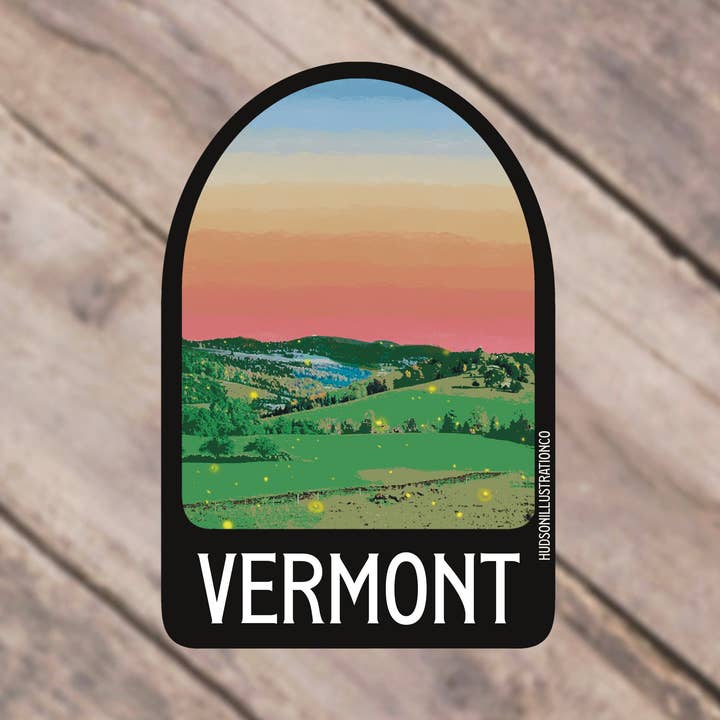 Vermont Green Mountains - Sticker/Magnet/Print/Postcard for wholesale by Hudson Illustration Co - About Town Co
