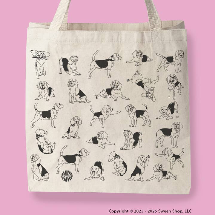 Sween Shop - Wholesale Tote Bag - Unisex - Beagle Large Cotton Canvas Tote Bag Pet Dog Dad and Mom Gift0