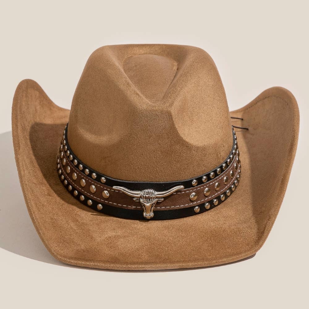 Anarchy Street - Wholesale Fedora - Women's - Layered Western Bull Head Strap Cowboy Hat0