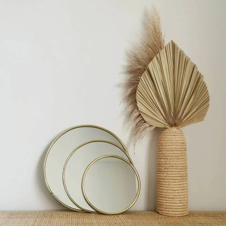 High crafty - Wholesale Wall Mirror - Handmade Moroccan Round Mirror with Golden Brass Frame9