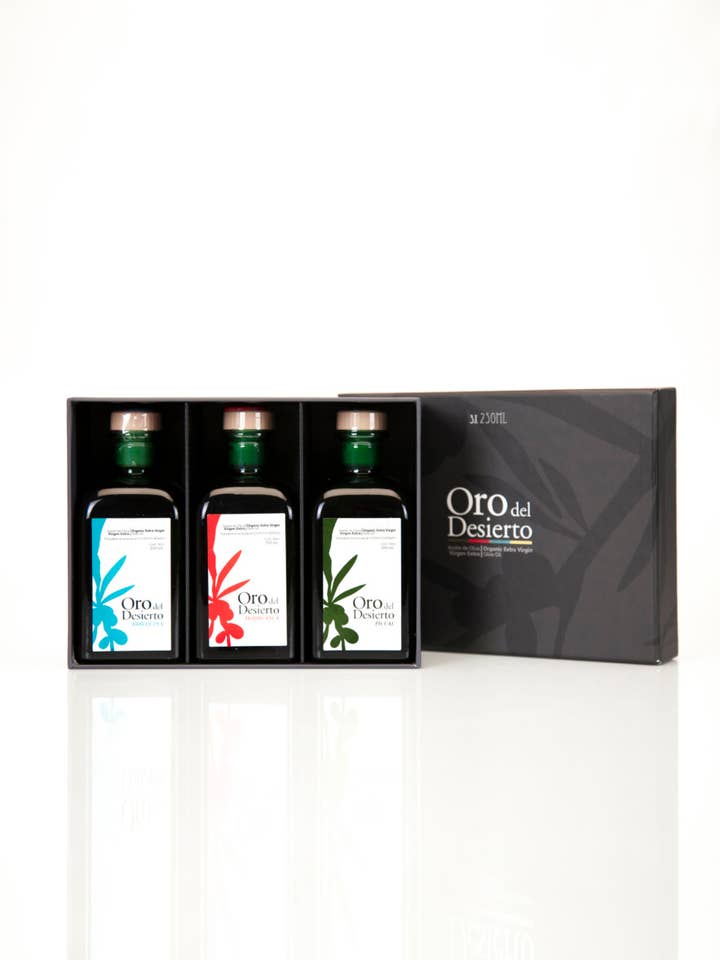 Gavesæt 3 monovarietal 250ml Cosecha for engroshandel hos Oro del desierto