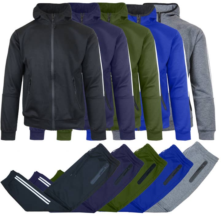 Galaxy By Harvic - Wholesale Activewear Set - Men's - Men's Tech Fleece Hoodie and Jogger 2 Piece Set1