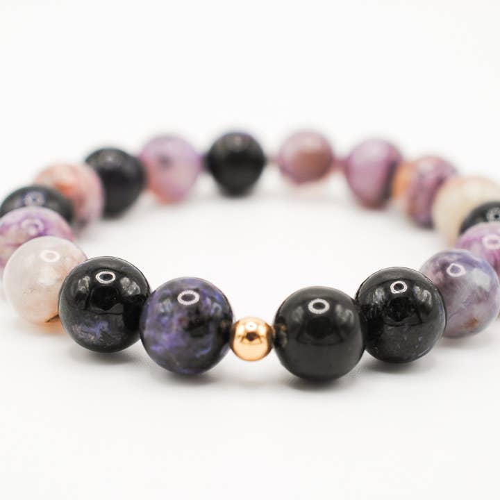 Charoite Solo Grande Bracelet for wholesale by Ripple | Reiki Infused Jewelry