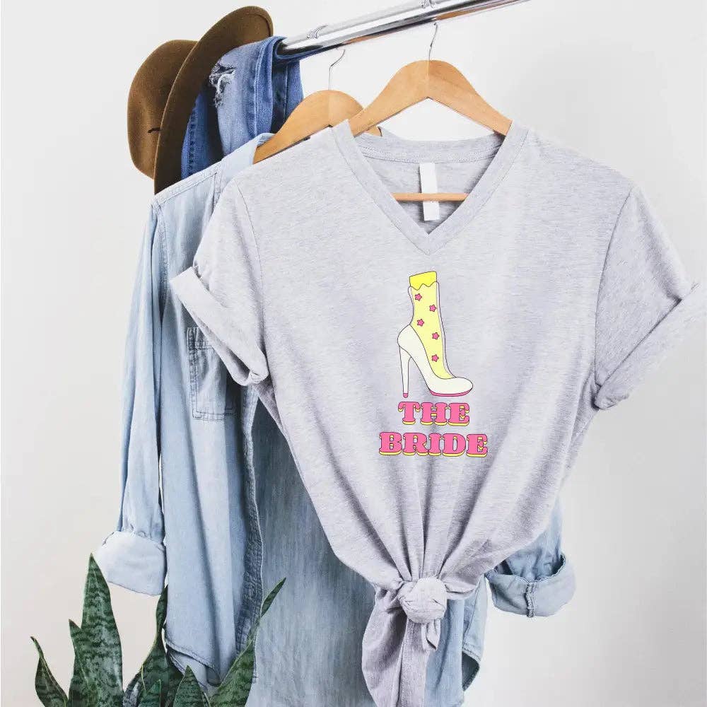 Adorb Custom Tees - Wholesale Screen Printed T-Shirt - Women's - 🍾 Team Bride & The Bride 💍 Bachelorette Party Matching V-Neck T-Shirts4