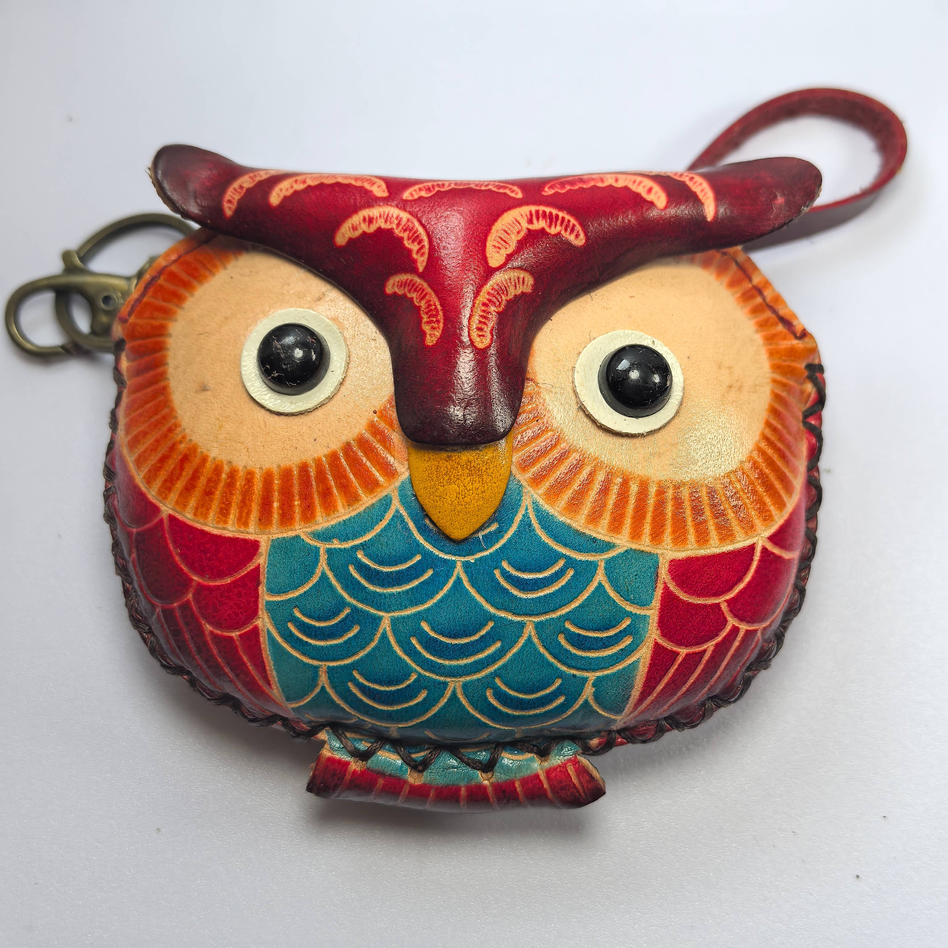 Sunflower Handmade leather inc - Wholesale Wristlet - Leather owl Owl Wristlet coin purse wallet1