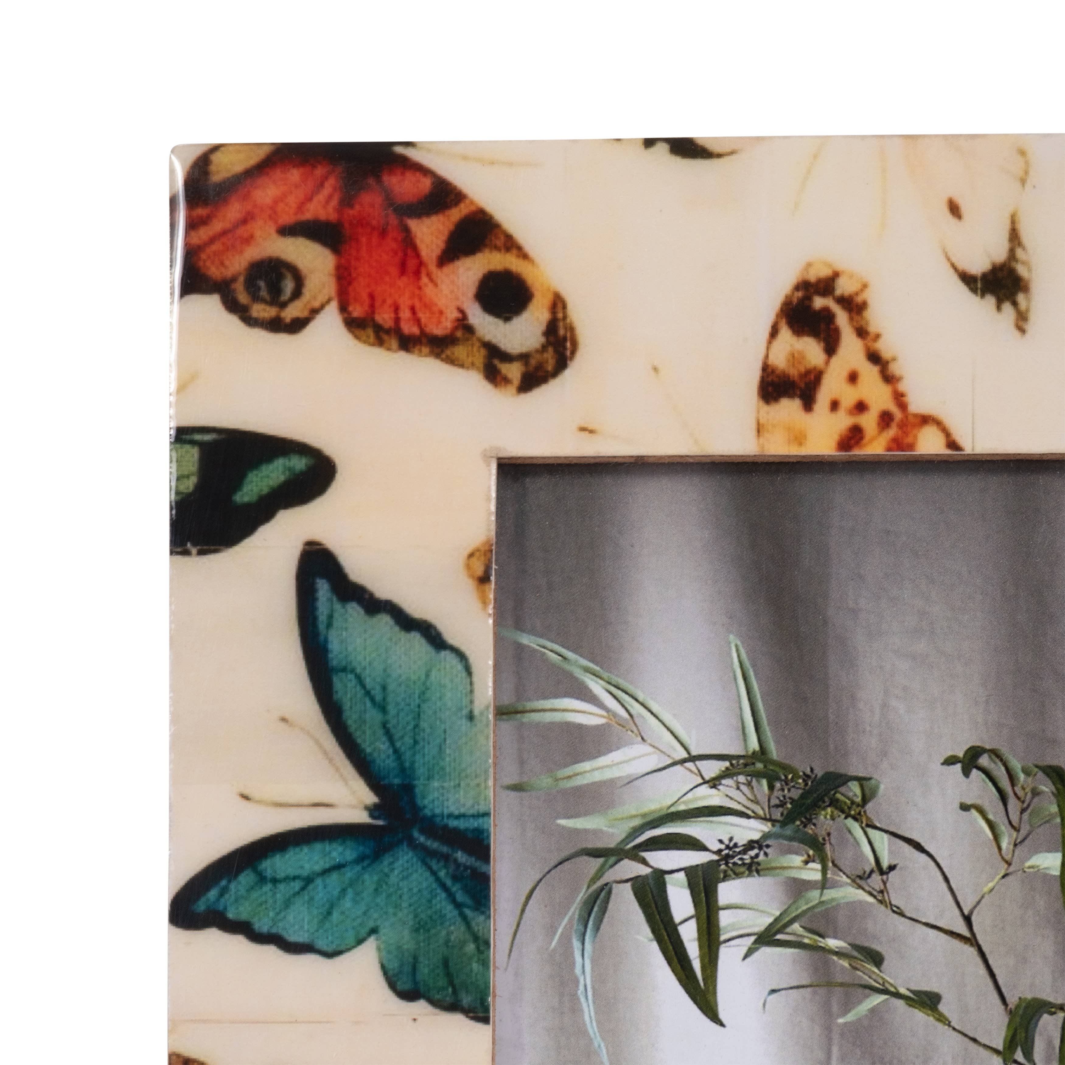 Sagebrook Home - Wholesale Picture Frame - Photo Frame - Ivory Wood Butterflies, 5x7 in.9