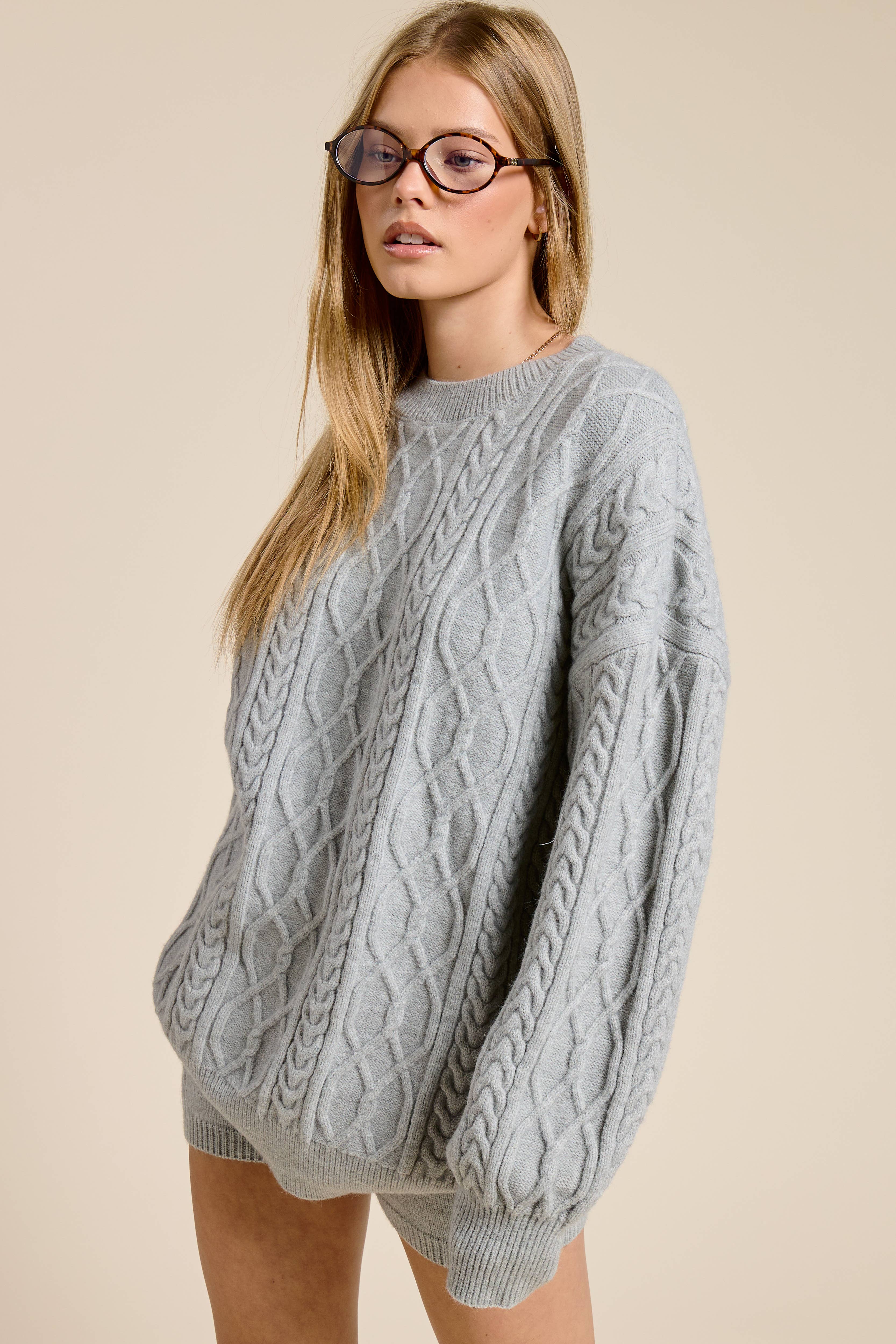 Mimosa - Wholesale Top & Short Set (NOT Loungewear) - Women's - Cable Knit Sweater and Shorts Set20