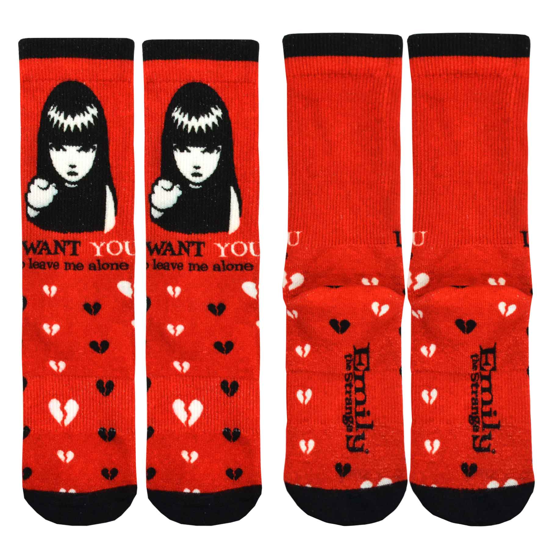DoodleUS Inc - Wholesale Socks - Women's - Emily the Strange Women Character Printed half Cushion Socks5