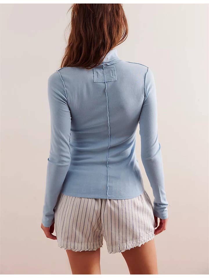 Sweetkama - Wholesale Knit Top - Women's - Ladies Turtleneck Soft Basic Everyday Tee SKT6307