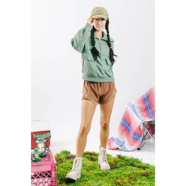 HAUT CONFORTABLE SURDIMENSIONNÉ À DEMI-FERMETURE ÉCLAIR pour la vente par Apolline