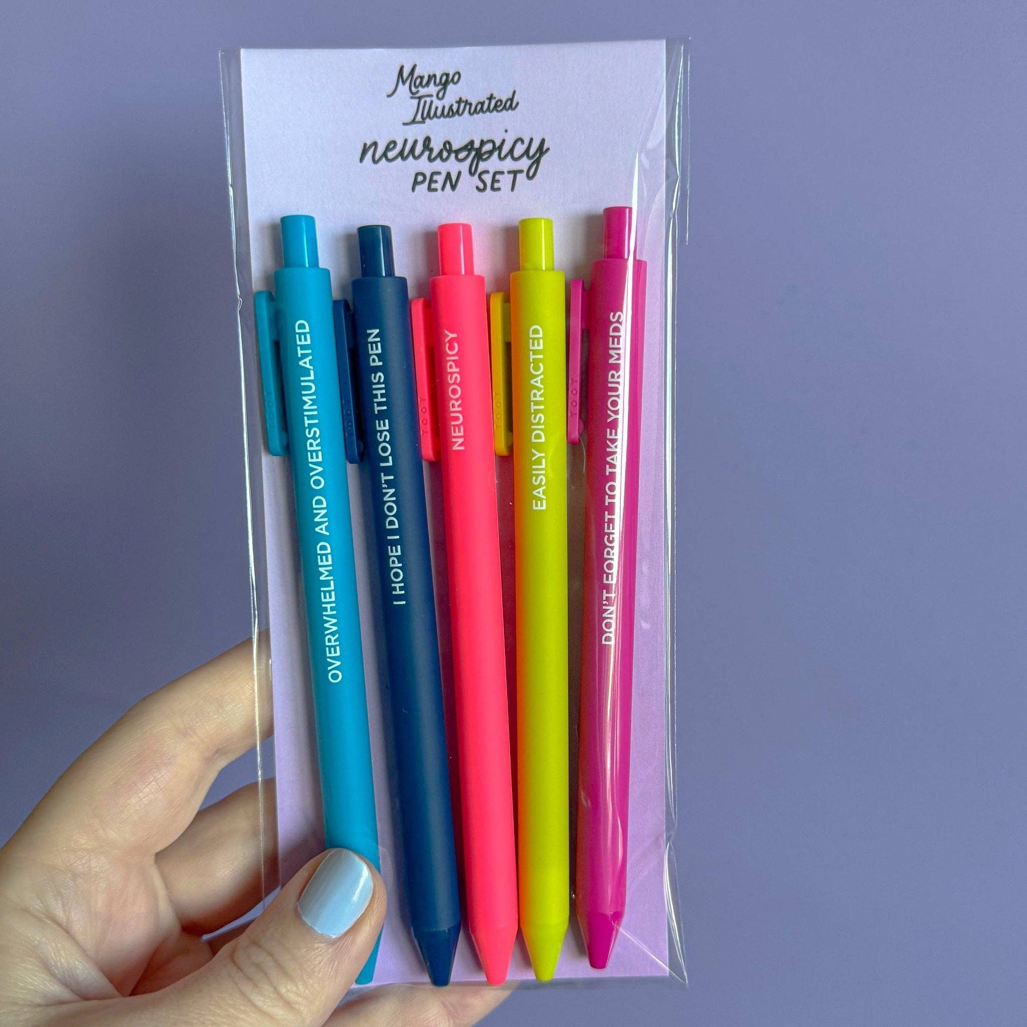 MangoIllustrated - Wholesale Pen - Neurospicy jotter gel pen set7