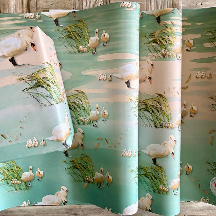 Barnes swans 6 wrapping sheets, 120gsm, 500mm x 700mm for wholesale by The Life Cycle Design