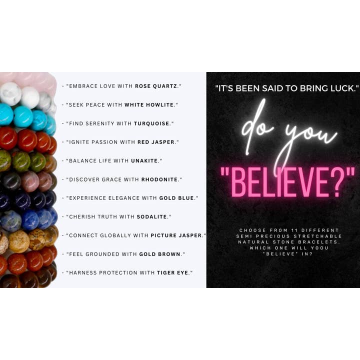 Shelley Enterprises Inc. - Wholesale Beaded Bracelet - 6277 Semi Precious Natural Stone Stretchable Bracelets