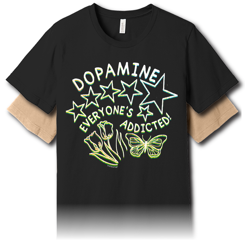 Static Cat Studio - Vente T-shirt à imprimés – unisexe - Dopamine – T-shirt unisexe4
