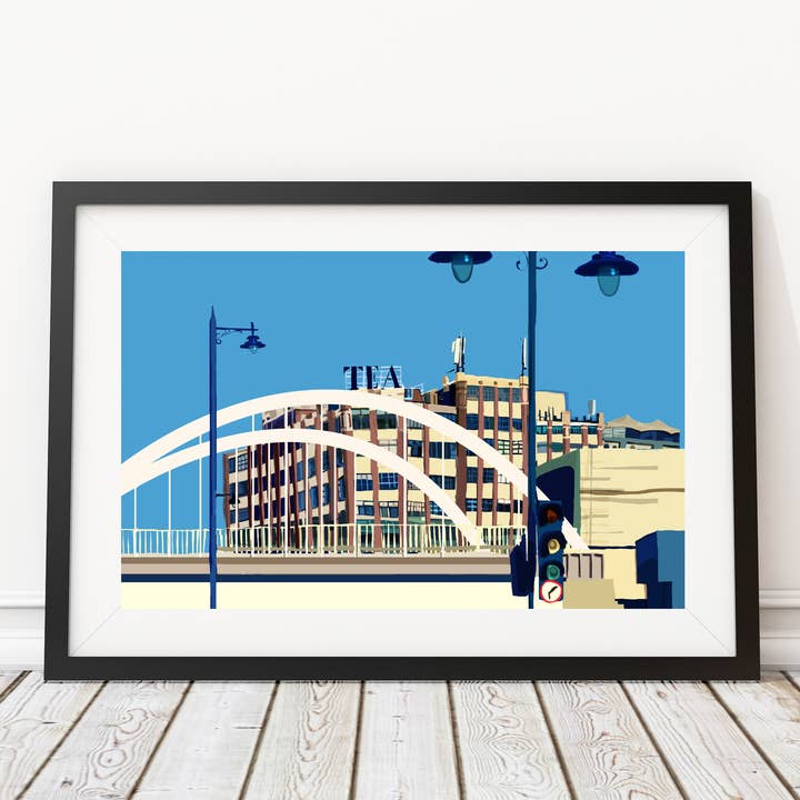 Tea Building, Shoreditch, East London Illustration Print for wholesale by Tomartacus
