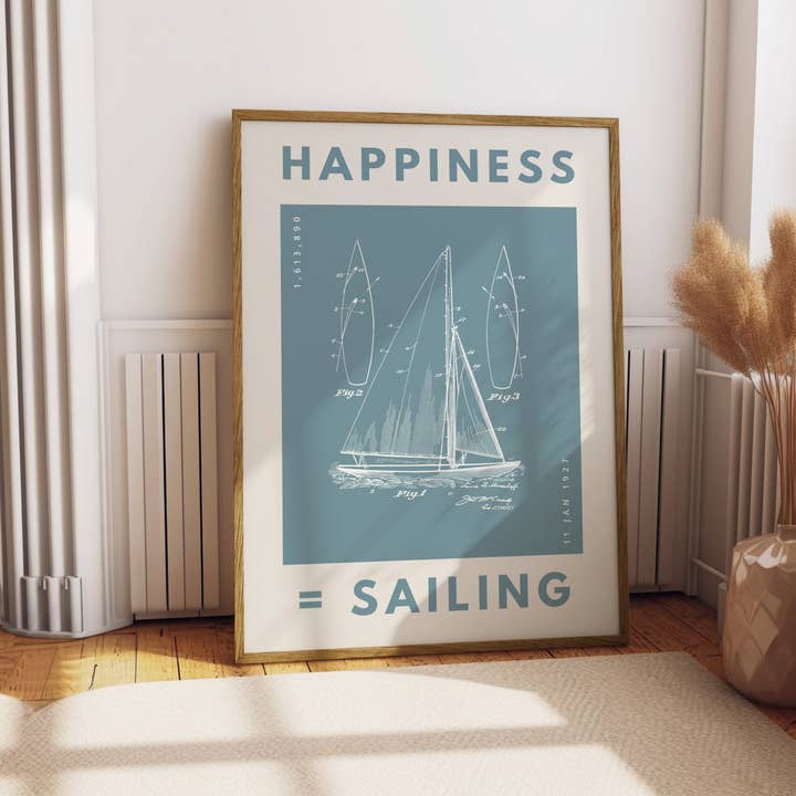 Jude River Design – wholesale Art print – Happiness = Sailing Print