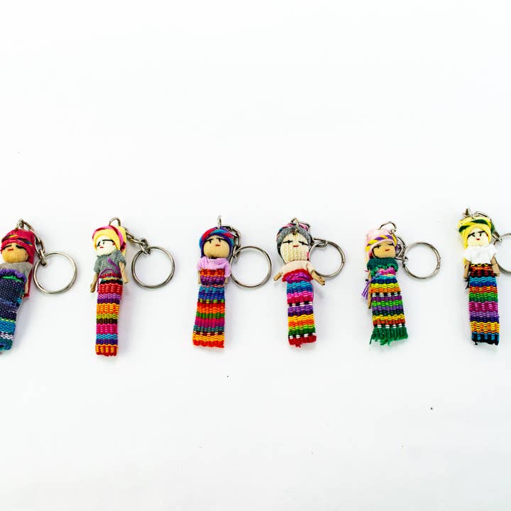 Lumily - Vente Porte-clés – femme - Porte-clés coloré Worry Doll Boho - Guatemala